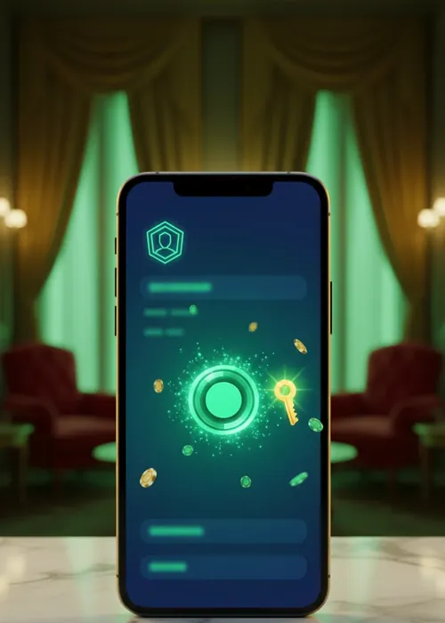 Close-up of a Calzone Casino login screen with user input fields and a secure connection icon.